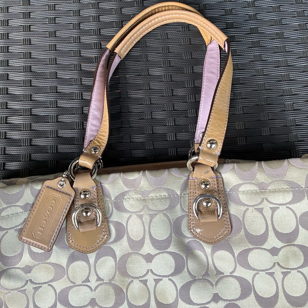 COACH BAG,Coach Cream and ligth purple Bag, COACH Shoulder Bag - Picture 15 of 16